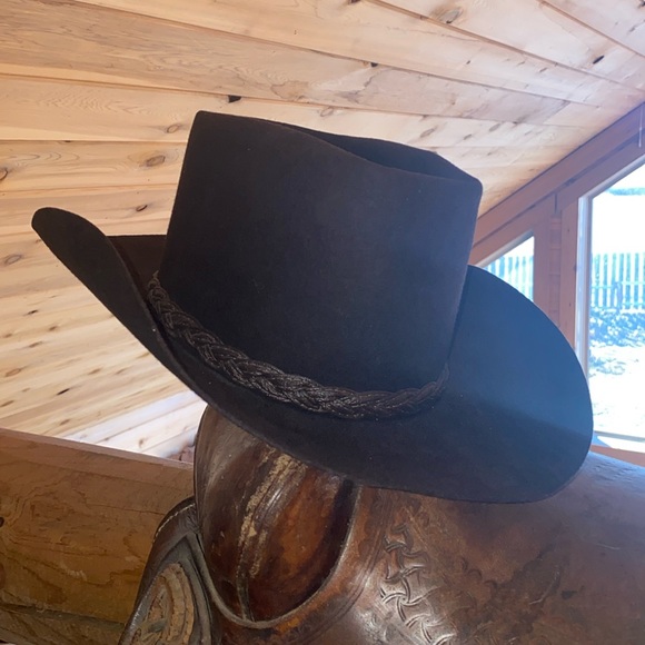 CHOCOLATE BROWN WOOL FELT COWBOY HAT - Picture 1 of 5